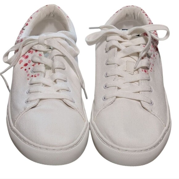 J. Crew Factory Road trip canvas lace-up sneakers painted spring floral size 9H - Picture 3 of 9